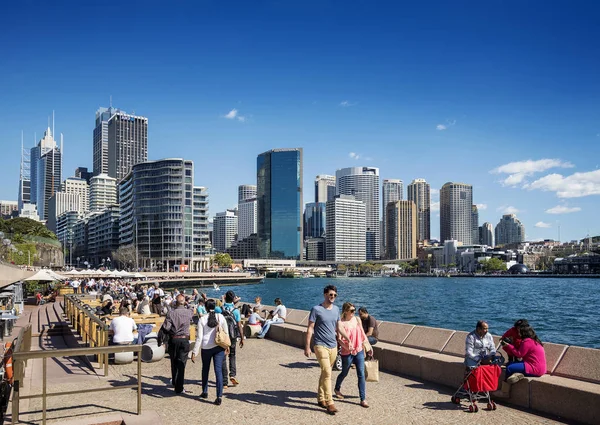 Centrální Sydney Cbd Oblast Panorama Circular Quay Austrálii Nábřežní Promenády — Stock fotografie