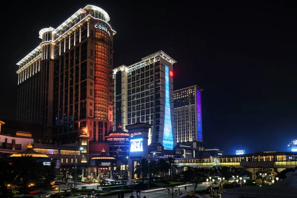 Casino Resorts Famous Cotai Gambling Strip Macao Macau China Night — Stock Photo, Image