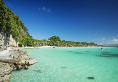 Diniwid beach boracay tropikal Adası Filipinler görünümünde anakaraya doğru