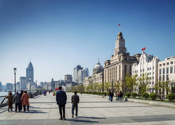 Bund Patrimonio Colonial Europeo Zona Referencia Junto Río Ciudad Shanghai —  Fotos de Stock