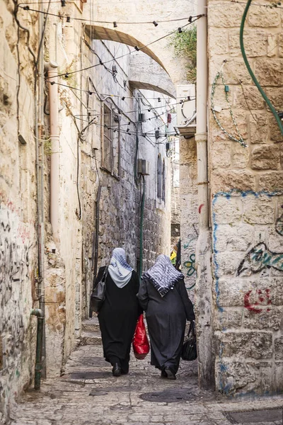 耶路撒冷旧城街道在以色列 — 图库照片