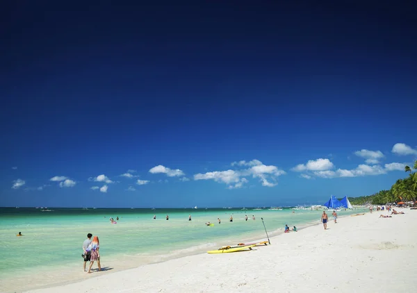 Stanice Hlavní Pláž Boracay Tropického Ráje Ostrov Filipíny — Stock fotografie