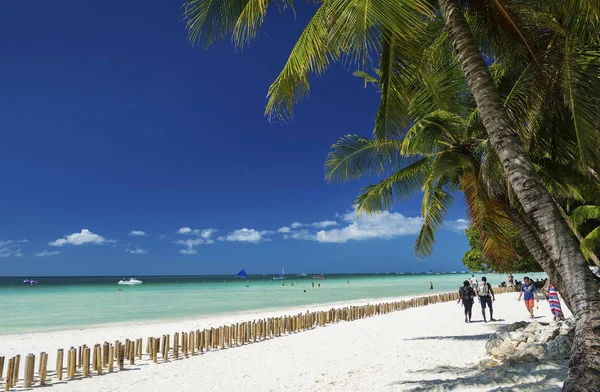 Estação Principal Área Praia Paraíso Tropical Ilha Boracay Filipinas — Fotografia de Stock