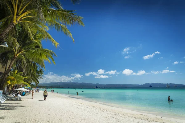 Boracay Νησί Παραλία Ακτή Τροπικό Τοπίο Στις Φιλιππίνες — Φωτογραφία Αρχείου