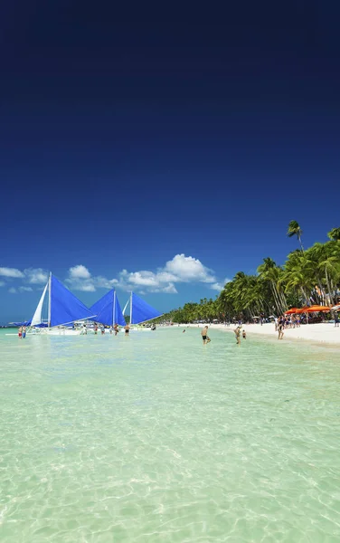 Stacji Główne Plaży Tropikalnym Raju Boracay Island Filipiny — Zdjęcie stockowe