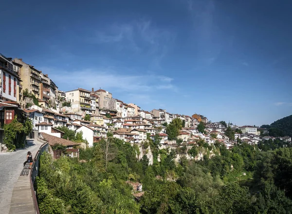 Casas Terraços Cidade Velha Veliko Tarnovo Bulgaria — Fotografia de Stock