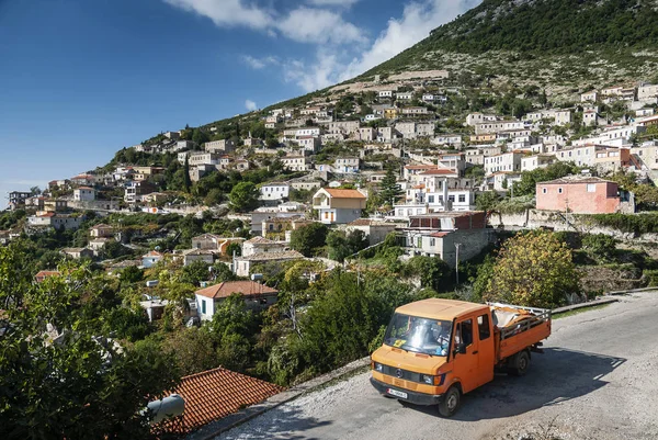Dhermi Geleneksel Arnavut Köy Görünümü Güney Arnavutluk Taki — Stok fotoğraf