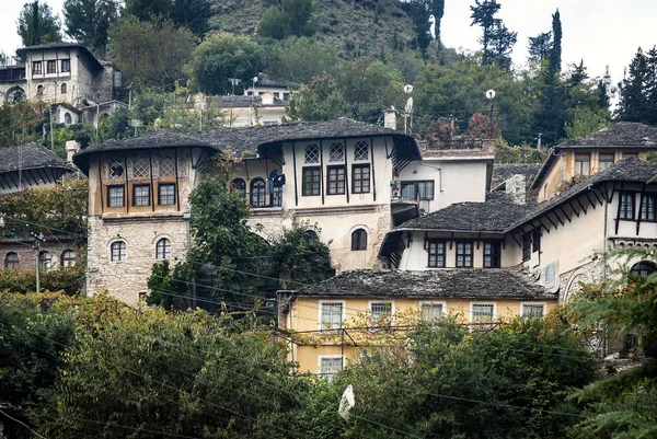 Gjirokaster Ciudad Balkan Otomana Patrimonio Arquitectura Vista Sur Albania — Foto de Stock