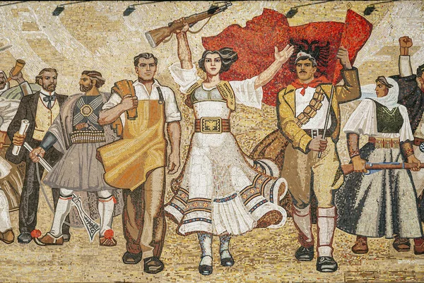 Museo Storico Nazionale Punto Riferimento Famoso Gli Albanesi Realista Mosaico — Foto Stock