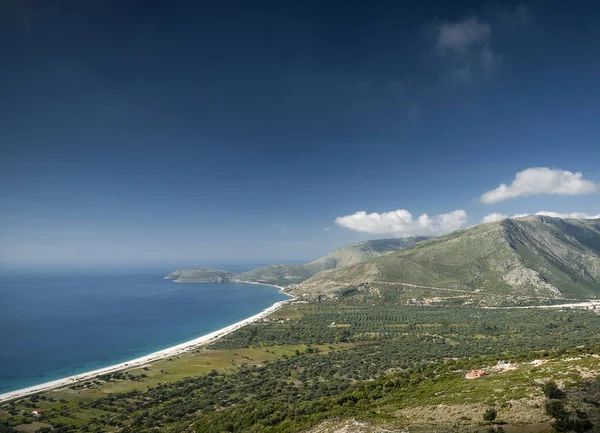 Jónské Moře Středozemního Moře Pobřeží Pláže Krajina Jižní Albánii Severně — Stock fotografie
