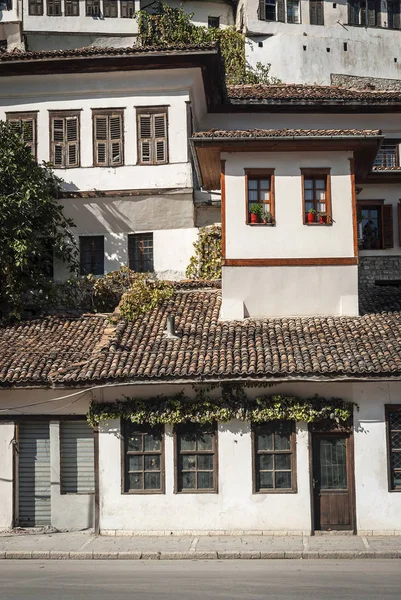 Ottoman Style Architecture Vue Dans Vieille Ville Historique Berat Albania — Photo