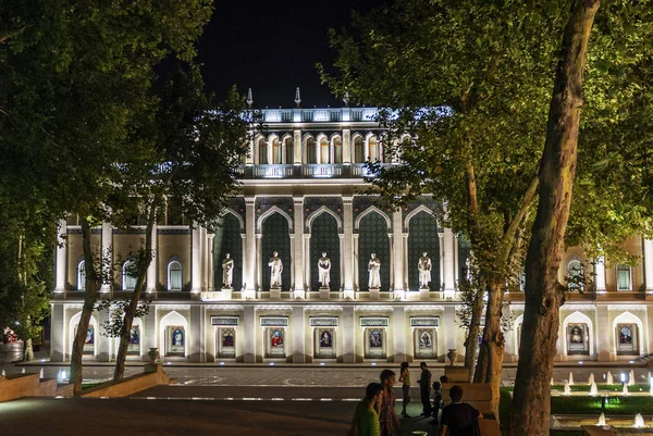 Literární Muzeum Pamětihodnost Centru Města Baku Ázerbájdžán Město Noci — Stock fotografie