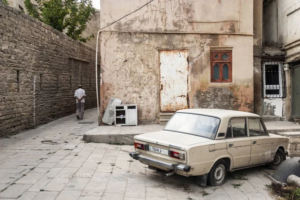 Μπακού Παλιά Πόλη Δρόμο Θέα Στην Πόλη Στο Αζερμπαϊτζάν Εκλεκτής — Φωτογραφία Αρχείου