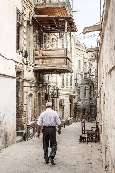 Вид Старого Города Баку Улицу Азербайджане — стоковое фото