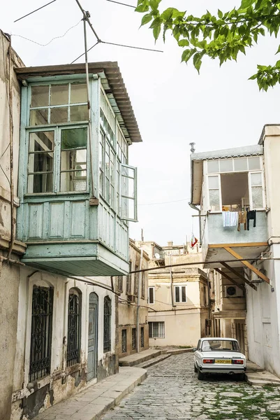 Baku City Old Town Street View Azerbaijan Mit Alten Sowjetischen — Stockfoto