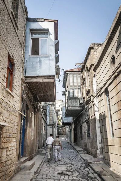 Ciudad Baku Ciudad Vieja Vista Calle Azugosján — Foto de Stock