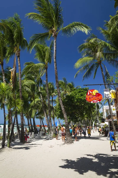 Estación Playa Zona Principal Boracay Tropical Paraíso Isla Filipinas — Foto de Stock