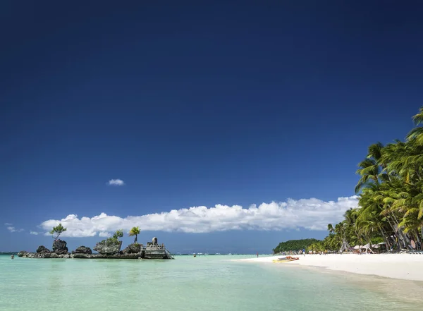 Stasyonu Plaj Ana Alanı Boracay Tropikal Cennet Adası Filipinler — Stok fotoğraf