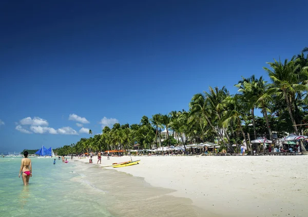 Παραλία Σταθμός Κύρια Περιοχή Τροπικού Παραδείσου Της Boracay Νησί Φιλιππίνες — Φωτογραφία Αρχείου