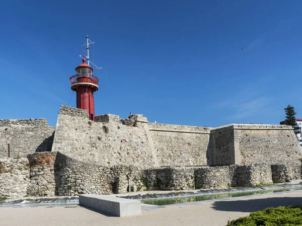 フィゲイラ フォス ポルトガルのサンタ カタリーナ州古い砦および灯台のランドマーク — ストック写真