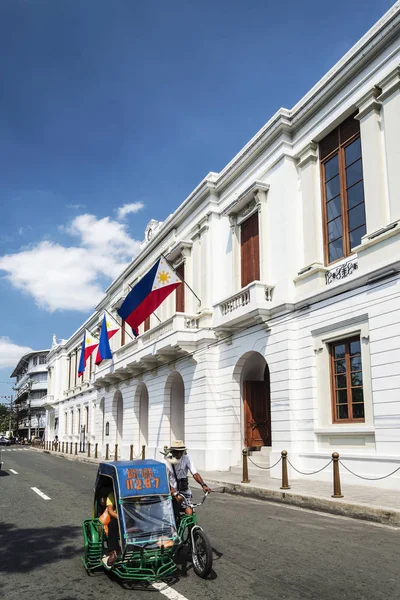 Tricikli Pedicabs Helyi Közlekedési Utcában Belvárosi Intramuros Manila City Fülöp — Stock Fotó