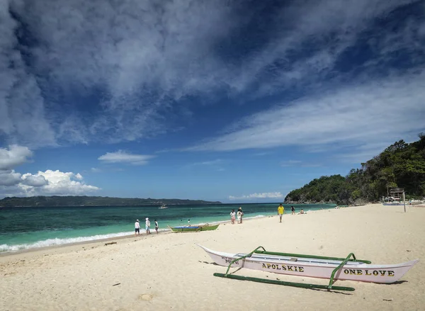 Sławnej Puka Beach Zobacz Tropikalnej Wyspie Boracay Filipiny — Zdjęcie stockowe