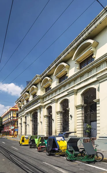 Triciclo Pedicabs Transporte Local Centro Rua Intramuros Manila Cidade Filipinas — Fotografia de Stock