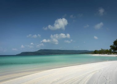tropikal cennet Koh Rong ada Kamboçya uzun plaj