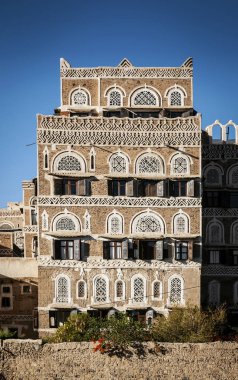 sanaa şehir eski şehir i geleneksel mimari binalar görünümü