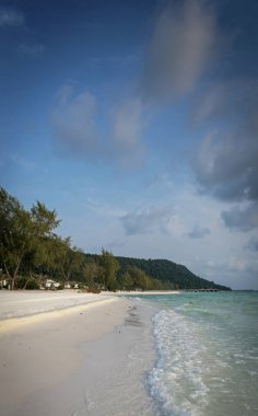 tropikal cennet Koh Rong ada Kamboçya uzun plaj