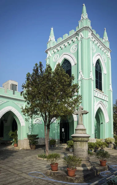 St. Michael portuguese colonial style church in macau city china — Stock Photo, Image