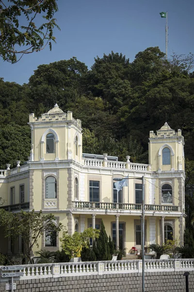 Antiga mansão de arquitetura colonial portuguesa em macau china — Fotografia de Stock