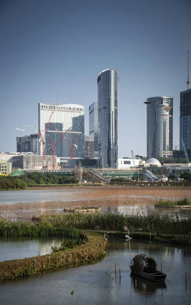 Cotai Strip Casino ośrodki widok z Taipa w Makau Chiny — Zdjęcie stockowe