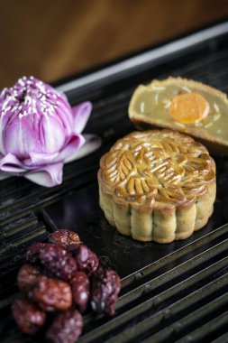 geleneksel Çin mooncakes şenlikli tatlı gıda closeup