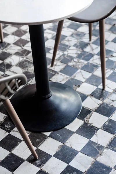 Design Tradizionale Vecchio Pavimento Rustico Dettaglio Piastrelle Nel Caffè Alla — Foto Stock