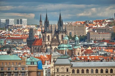 Prag Prag Kalesi: havadan görünümü. Prague, Çek Cumhuriyeti
