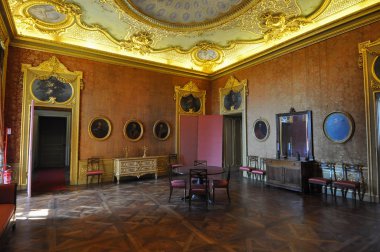 Moncalieri, İtalya - Mayıs 2017 yaklaşık: Moncalieri castle Odalar