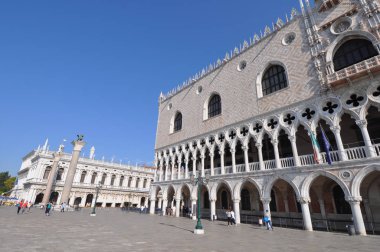 Venice, İtalya - Haziran 2018 yaklaşık: Piazza San Marco (San Marco Meydanı anlamına gelir)