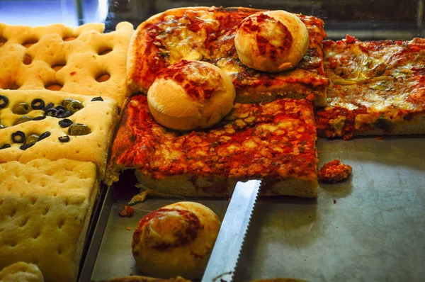 Pizza Tradizionale Italiana Forno Neaples — Foto Stock
