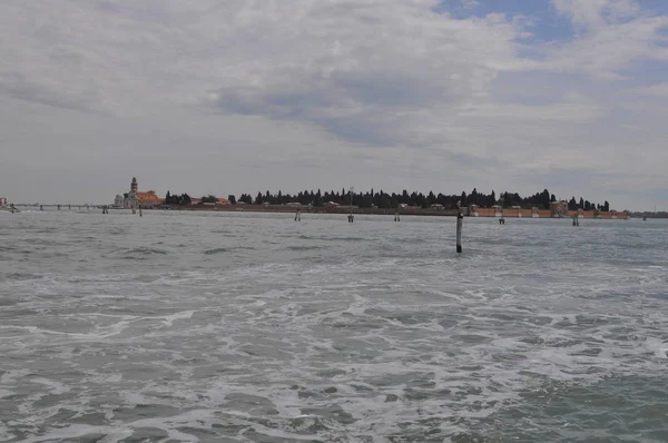 Ilha Cemitério San Michele Lagoa Veneziana Veneza Itália — Fotografia de Stock