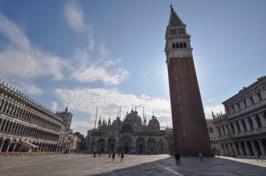 Venice, İtalya - Haziran 2018 yaklaşık: Piazza San Marco (San Marco Meydanı anlamına gelir)