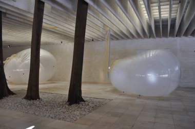 Venice, İtalya - Haziran 2018 yaklaşık: Biennale bahçeleri, Nordic köşk