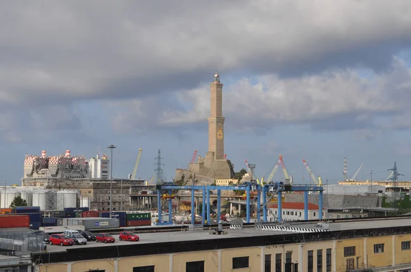 Genoa Italia Circa Agosto 2018 Vista Ciudad Desde Puerto — Foto de Stock