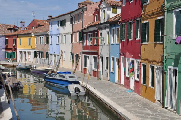 Burano Eiland Traditionele Architectuur Met Felle Kleuren Venetië Italië — Stockfoto