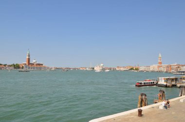 Venice, İtalya - Haziran 2018 yaklaşık: Piazza San Marco (San Marco Meydanı anlamına gelir)