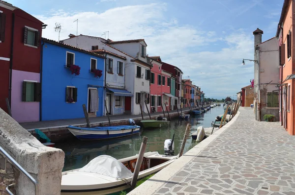 Burano Eiland Traditionele Architectuur Met Felle Kleuren Venetië Italië — Stockfoto