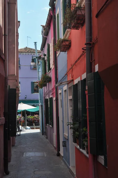 Burano Insel Traditionelle Architektur Mit Hellen Farben Venedig Italien — Stockfoto