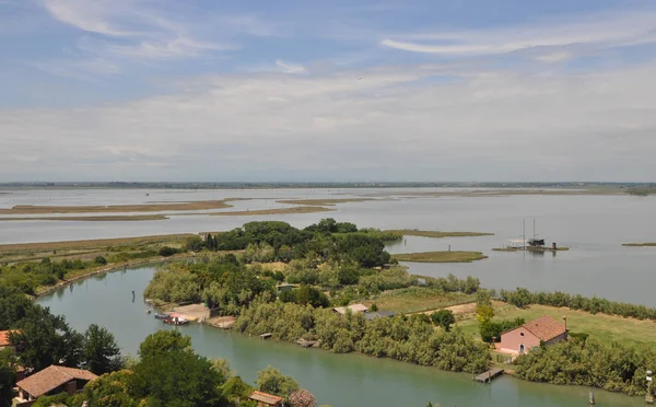 Torcello Adayı Venedik Talya Havadan Görünümü — Stok fotoğraf