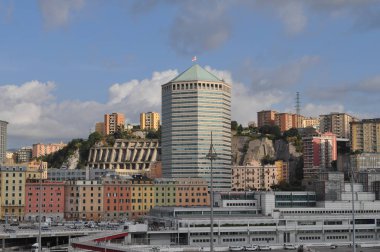 Genoa, İtalya - yaklaşık Ağustos 2018: Kenti limana