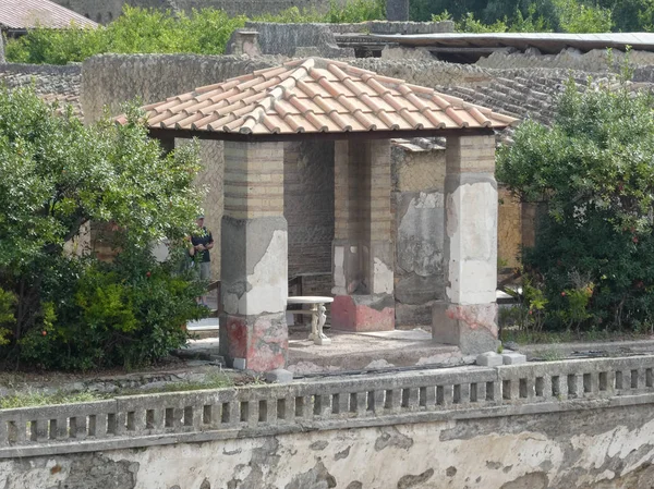 Ercolano Italia Circa Septiembre 2018 Ruinas Del Yacimiento Arqueológico Antigua —  Fotos de Stock